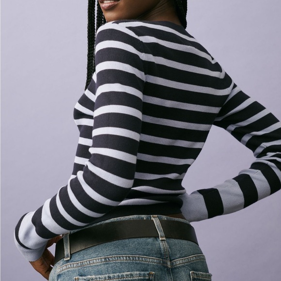 Anthropolgie Maeve Long Sleeve Shrunken Crewneck Sweater NWT - Picture 6 of 8